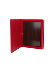 Red case with backing