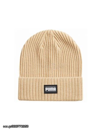 Puma Classic Beanie Ανδρικός Σκούφος με Rib Πλέξη σε Μπεζ χρώμα 024038-07