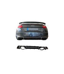 Diffuser Πίσω Προφυλακτήρα Για Audi TT 8S 14+ TTRS Look Με Μπούκες Από Abs Πλαστικό