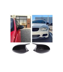 Καπάκια Καθρεφτών Για Bmw 1 E87/E81/E82/E88, 3 E90, E91 05-08 / E92, E93 06-10 M3/M4 Look Μαύρο Γυαλιστερό 2 Τεμάχια