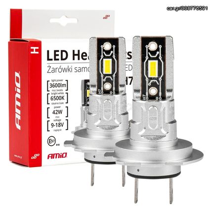 LED Headlight H7 H-mini AMiO 42W 9-18V 6500K 3600lmns