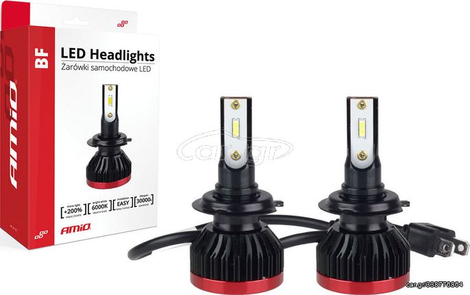 AMiO Λάμπες Αυτοκινήτου H7 LED 6000K Ψυχρό Λευκό 12V 50W 2τμχ