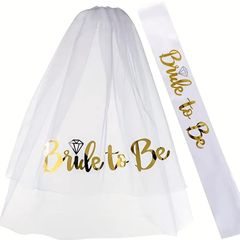 Σετ Κορδέλα και Πέπλο Νύφης Bride To Be