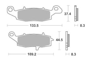 Τακάκια SBS 850RSI FA443 (LH) Εμπρ. YFM250RAPTOR,YFM550/700FGPW GRIZZLY