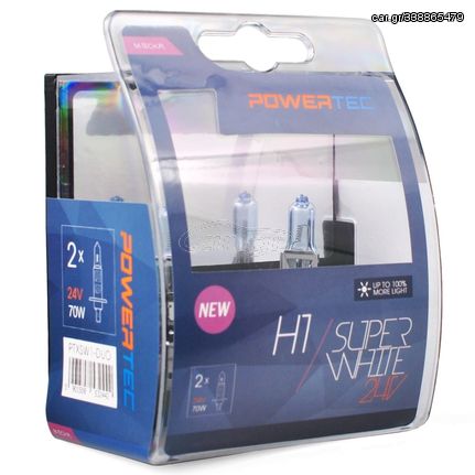 H1 24V 70W 3.450K  P14.5 POWERTECK SUPERWHITE BLISTER 2ΤΕΜ. M-TECH