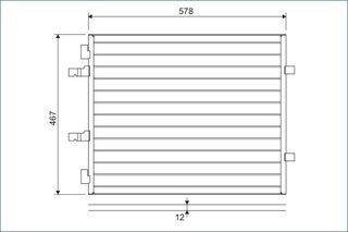 ΨΥΓΕΙΟ A/C 2.0 i16V/1.9 DΤi-2.0 CDTi (57x44)ΠΑΡ. Σ/Ο για OPEL VIVARO 06-14