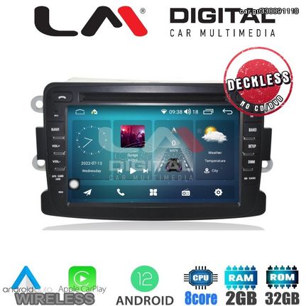 LM Digital - LM R8157 GPS Οθόνη OEM Multimedia Αυτοκινήτου για Dacia Duster, Logan, Sandero, Renault Captur (CarPlay/AndroidAuto