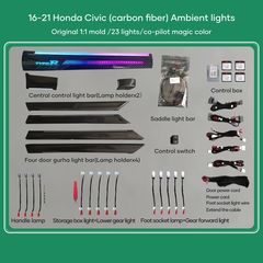 Digital iQ Ambient Light Honda Civic mod. 2016, 21 Lights