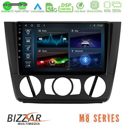 Bizzar M8 Series BMW 1Series E81/E82/E87/E88 (MANUAL A/C) 8core Android12 4+32GB Navigation Multimedia Tablet 9"