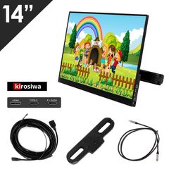 Kirosiwa προσκέφαλo αυτοκινήτου 14" ιντσών (monitor HDMI Type-C video Laptop External Extender MP5 MP3 παιχνίδια ταινίες portable ηχεία 1080P HDMI Android Screen παιδιά αμάξι φορητή οθόνη Headres