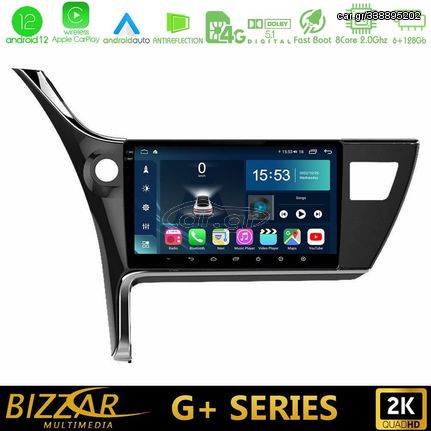 Bizzar G+ Series Toyota Corolla 2017-2018 8core Android12 6+128GB Navigation Multimedia Tablet 10"