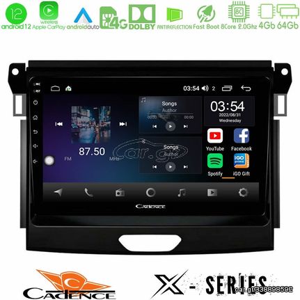 Cadence X Series Ford Ranger 2017-2022 8core Android12 4+64GB Navigation Multimedia Tablet 9"
