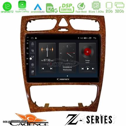 Cadence Z Series Mercedes C Class (W203) 8core Android12 2+32GB Navigation Multimedia Tablet 9" (Wooden Style)