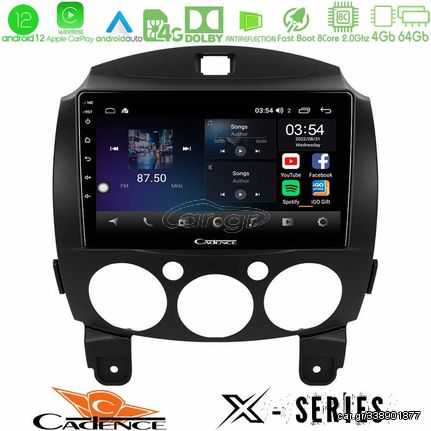 Cadence X Series Mazda 2 2008-2014 8core Android12 4+64GB Navigation Multimedia Tablet 9"