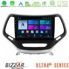Bizzar ULTRA Series Jeep Cherokee 2014-2019 8core Android13 8+128GB Navigation Multimedia Tablet 9" (Ασημί Χρώμα)
