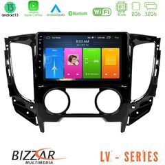 Bizzar LV Series Mitsubishi L200 2016- & Fiat Fullback (Manual A/C) 4Core Android 13 2+32GB Navigation Multimedia Tablet 9"
