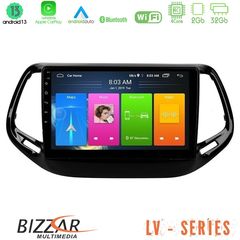 Bizzar LV Series Jeep Compass 2017 4Core Android 13 2+32GB Navigation Multimedia Tablet 10"