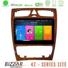 Bizzar 4T Series Mercedes C Class (W203) 4Core Android12 2+32GB Navigation Multimedia Tablet 9" (Wooden Style)