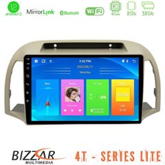 Bizzar 4T Series Nissan Micra K12 2002-2010 4Core Android12 2+32GB Navigation Multimedia Tablet 9"