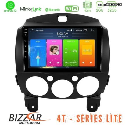 Bizzar 4T Series Mazda 2 2008-2014 4Core Android12 2+32GB Navigation Multimedia Tablet 9"