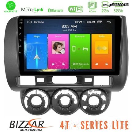 Bizzar 4T Series Honda Jazz 2002-2008 (Manual A/C) 4Core Android12 2+32GB Navigation Multimedia Tablet 9"