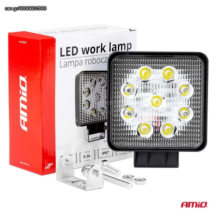 ΠΡΟΒΟΛΕΑΣ ΕΡΓΑΣΙΑΣ WORKING LAMP FLOOD 9LED 3030 9-36V 2160lm 6000K 110x110mm AWL07 AMIO