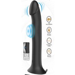 Pretty Love Murray Pulsating & Vibrating Dildo - Black-thumb-11