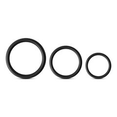 Black colour Silicone Triple Cock Ring Set-thumb-1