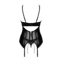 Plus size Obsessive Norides corset and thong Black-thumb-4