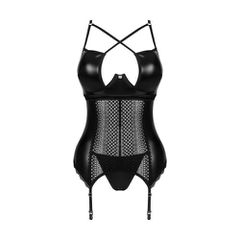 Plus size Obsessive Norides corset and thong Black-thumb-6