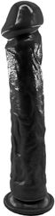 Dildo Realist Big Jim cu Ventuza, PVC, Negru, 27.5 cm, Guilty To