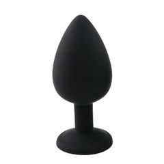 Anal Silicone Buttplug Large Silicone Button Black / Light Blue-thumb-1