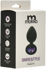 Anal Silicone Buttplug Large Silicon Button Black / Green Light-thumb-1