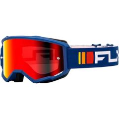 Μασκα Mx Zone Goggle Μπλε/Ασπρο - Κοκκινο/Φιμε Τζαμακι | Fly Racing