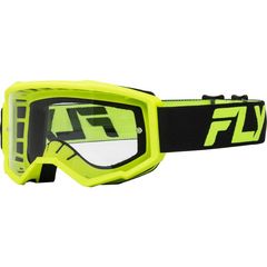 Μασκα Mx Μαυρο/Hi-Vis - Διαφανο Τζαμακι | Fly Racing