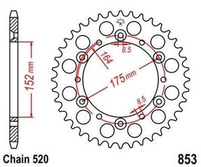 ΓΡΑΝΑΖΙ ΠΙΣΩ YAMAHA TT250R TT600 44 ΔΟΝΤΙΑ PREMIΟUM