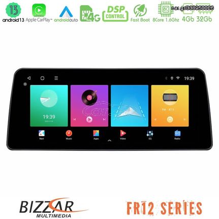 Bizzar Car Pad FR12 Series Smart 451 Facelift 8core Android13 4+32GB Navigation Multimedia Tablet 12.3"