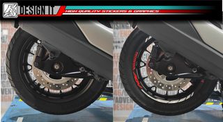 HONDA ADV 350 GEN1 2022 - FULL BODY & WHEELS STICKER SET - RED BLUE-thumb-9