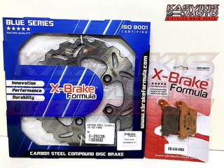 ΔΙΣΚΟΠΛΑΚΑ ΠΙΣΩ GSXR 1000 2009-2019 X-BRAKE + ΤΑΚΑΚΙΑ SINTER X-BRAKE ΜΕΤΑΛΛΙΚΑ