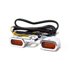 Φλασάκια Fastline, below bar LED turn signal set. Chrome για Harley Davidson 00-14 Softail; 99-17 Dyna; 96-03 XL(NU)