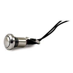 Smooth push button switch. Polished stainless