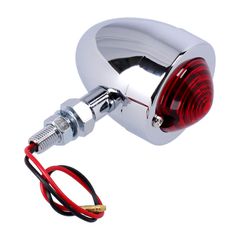 Bullet marker light. Chrome. Red lens. DF. Ext. stud mount-thumb-1