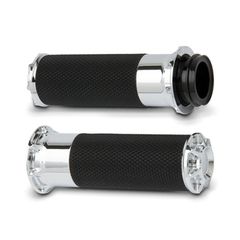Arlen Ness Χειρολαβές / Grips Μοτοσυκλέτας για Harley Davidson '74 - '21 with single or dual throttle cables χρώμιο | Fusion billet beveled grips chrome