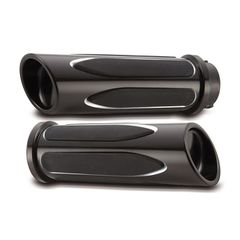 Arlen Ness Χειρολαβές / Grips Μοτοσυκλέτας για Harley Davidson '08 - '25 with e-throttle μαύρες | billet deep cut comfort grips black