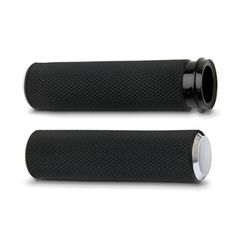 Χειρολαβές μοτοσικλέτας NESS KNURLED FUSION GRIPS, CHROME για Harley Davidson 08-23 with e-throttle (excl. 2023 FLHXSE; 18-23 FLTRXSE, Pan America RA & Sportster RH)