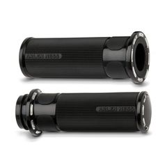 Arlen Ness Χειρολαβές / Grips Μοτοσυκλέτας για Harley Davidson '74 - '21 with single or dual throttle cables μαύρο | Fusion billet slot track grips black