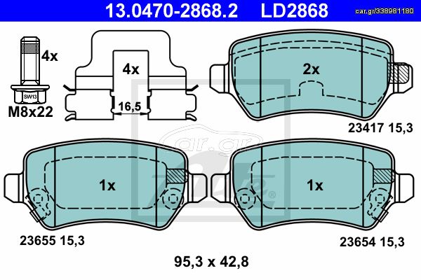 LD2868 - ΣΕΤ ΤΑΚ.ΟΠΙΣΘ.OPEL ASTRAZAFIRA 01-