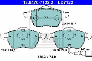 LD7122 - ΤΑΚΑΚΙΑ CERAMIC - VW GOLF IV, OCTAVIA,  A3 1.8 T