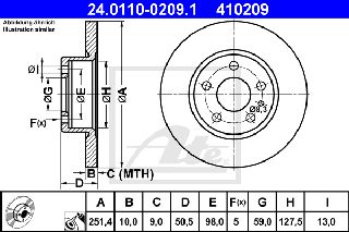 410209 - ΔΙΣΚΟΠΛΑΚΑ ALFA ROMEO 147,156