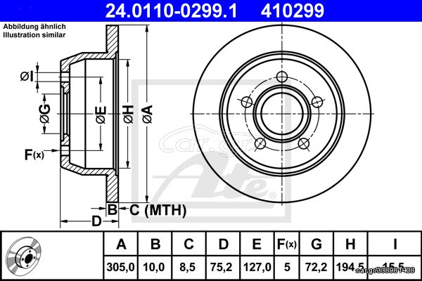 410299 - ΔΙΣΚΟΙ ΦΡ. JEEP GRAND CHEROKEE II (WJ, WG) (98